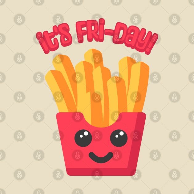 Its Fri-day! Cute French Fry Cartoon by Cute And Punny
