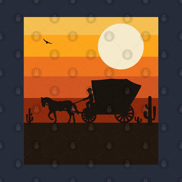 Wild Ride - Retro Vintage Sunset Sky American West by vystudio