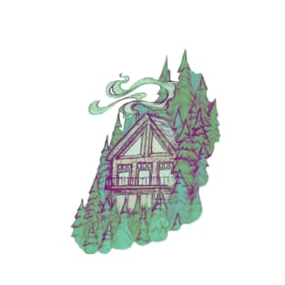 Cabin in the Forest || Nature Illustration by Chrysta Kay T-Shirt