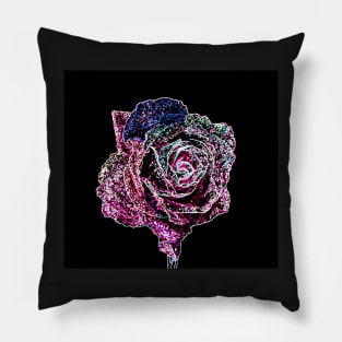 Neon Rose Flower Pillow