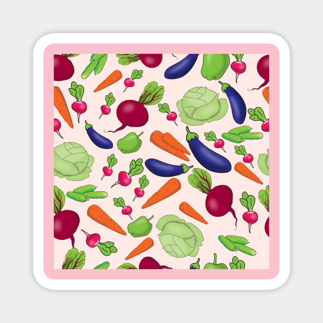 bright colored vegetables Magnet by sonaart