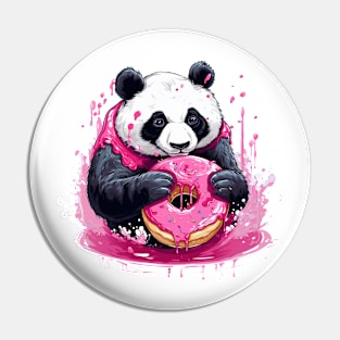 panda eat donat Pin