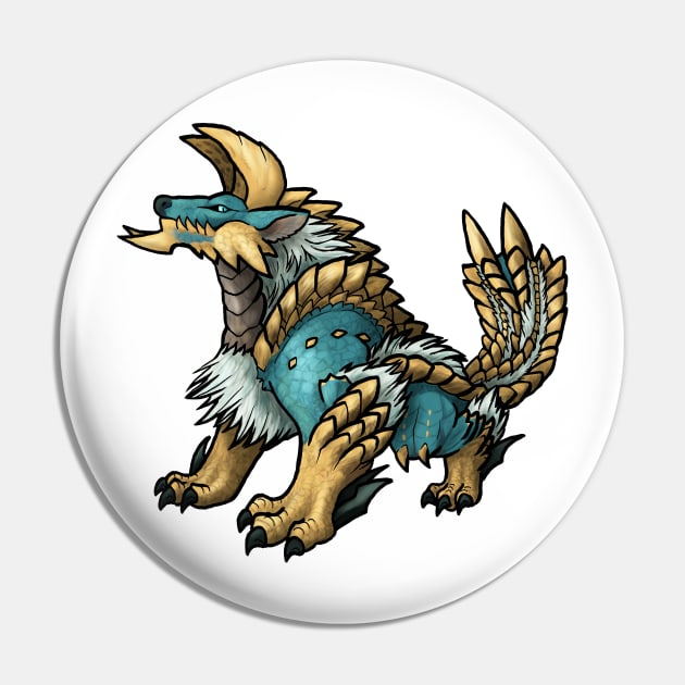 Smug Zinogre - Monster Hunter Pin by mdaviesart