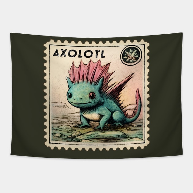 Axolotl Stamp Tapestry by nonbeenarydesigns