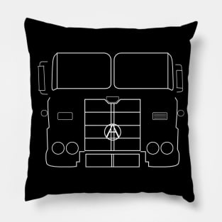 Vintage 1970s Aussie Atkinson prime mover (without bars) white outline graphic Pillow