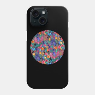 Popping Color Painted Floral on Grey Phone Case