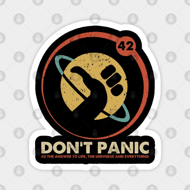 Don't Panic Funny Gift 42 Answer to Life Universe Everything Magnet by Dimma Viral