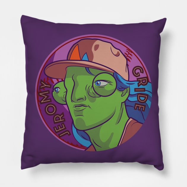 Jeromy Gride Pillow by Far Out Junk