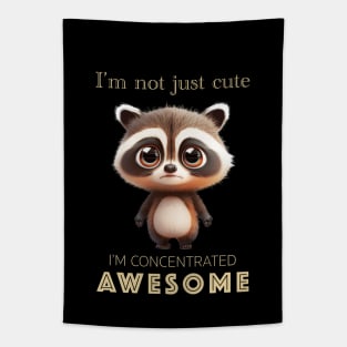 Raccoon Concentrated Awesome Cute Adorable Funny Quote Tapestry