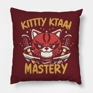 Kitty katana mastery Pillow