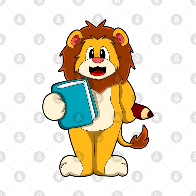 Lion as Student with Book by Markus Schnabel