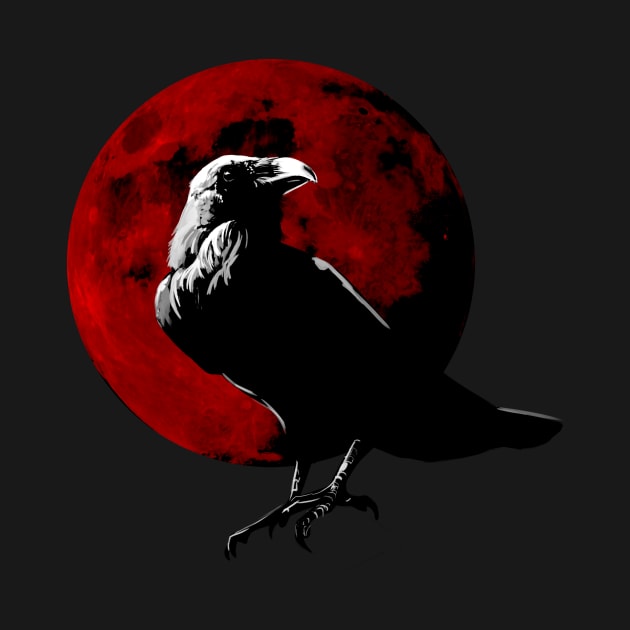Blood Moon Raven by Ink Raven