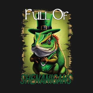 Full of Shenanigans Funny Bearded Dragon St Patrick's Day T-Shirt