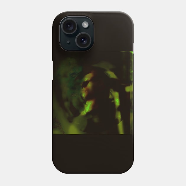 Portrait, digital collage and special processing. Man looking somewhere. He's strong. Green and red. Phone Case by 234TeeUser234