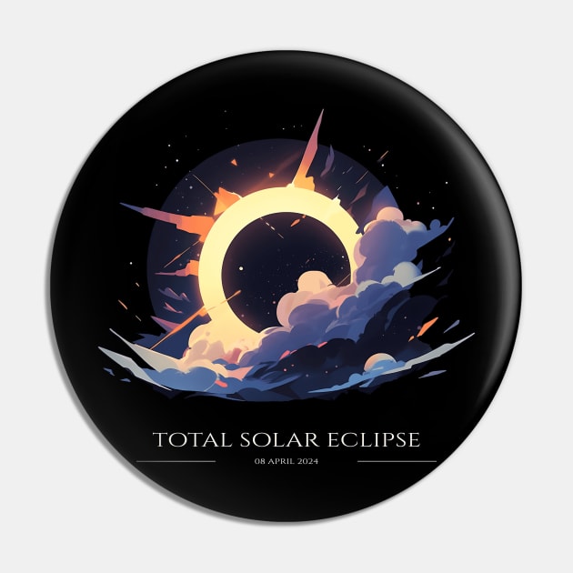 Celestial Total Solar Eclipse, Total Solar Eclipse Astronomy Art Pin by Moonfarer