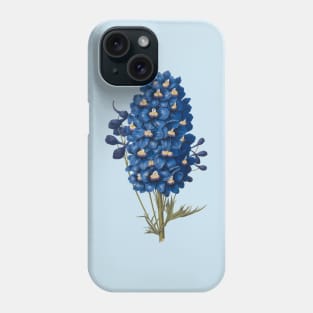 Delft  Blue Ephemera Delphinium Flower Phone Case