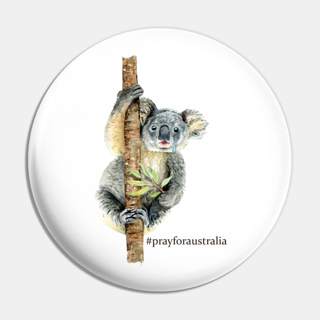 Pray for Australia Koala Pin by IconicTee