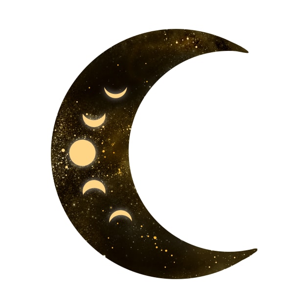 Gold Crescent Moon Phases by SpellsSell