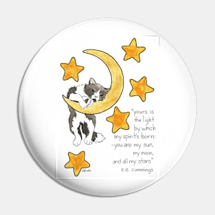 Moon and Stars Cat Pin