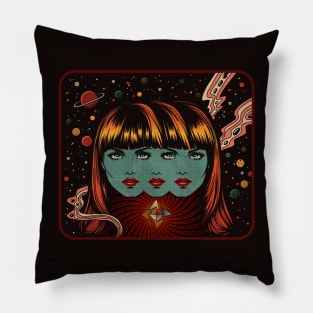 Cosmic Triad: Starry Fusion Pillow