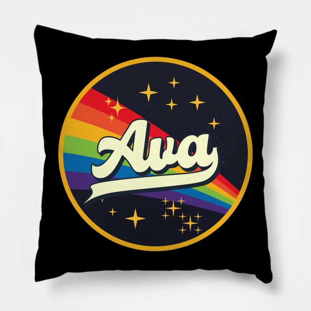 Ava // Rainbow In Space Vintage Style Pillow by LMW Art