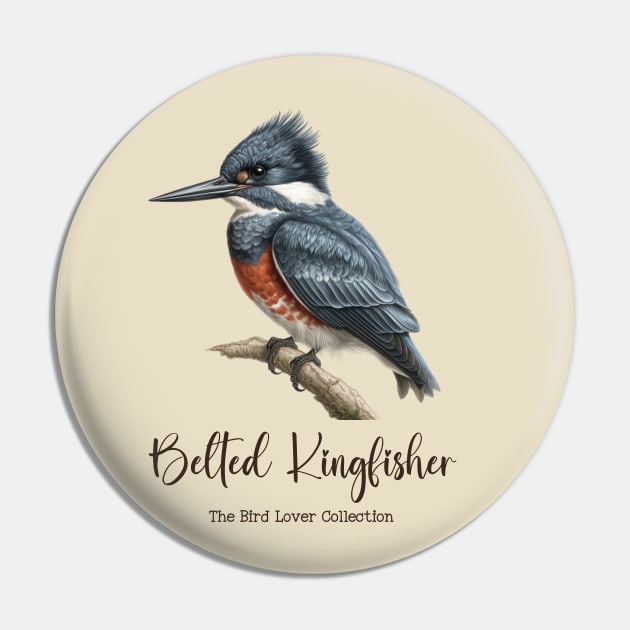 Belted Kingfisher - The Bird Lover Collection Pin by goodoldvintage
