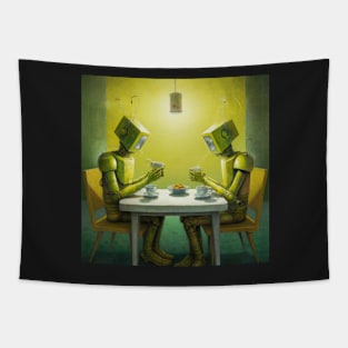 Robots in the cafe series Tapestry