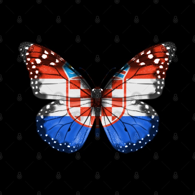 Croatian Flag  Butterfly - Gift for Croatian From Croatia by Country Flags