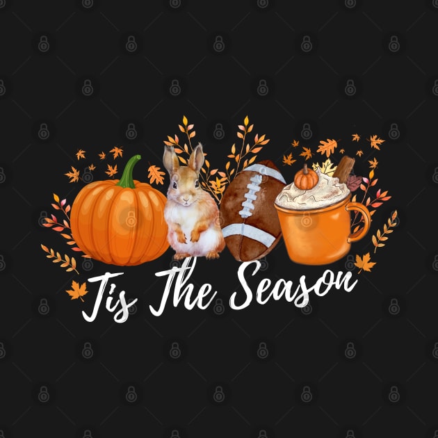 Tis The Season Fall Pumpkin Cute Football Mom by Illustradise