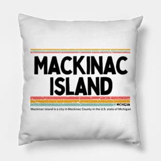 Mackinac Island  Michigan  gift  art 90s style retro vintage 80s Pillow