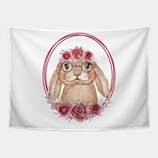 Bunny Flower Wreath Tapestry