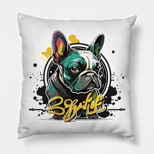 Graffiti Paint French Bulldog Creative Pillow