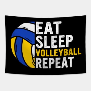 Eat Sleep Volleyball Repeat Funny Volleyball Players Boys Tapestry