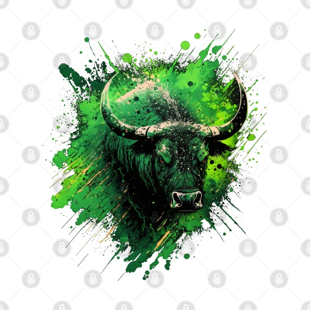 Green Bull Graffiti by DreadX3