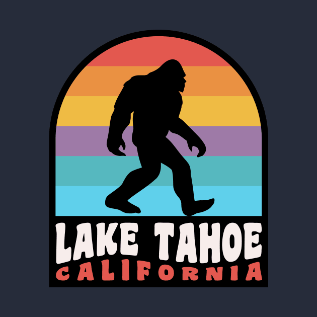 Lake Tahoe Bigfoot Sasquatch California Retro by PodDesignShop