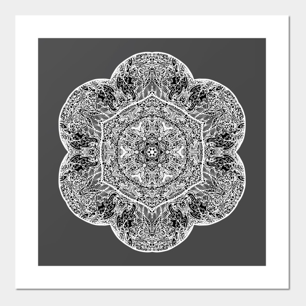 Forest Mandala White Mandala Zentangle Posters And Art Prints Teepublic