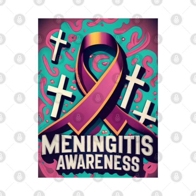 Meningitis Awareness Ribbon with Pink Swirls Background by Seeds of Authority