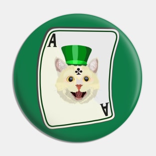 Lucky Cat Hat Ace Pin