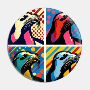 Pop Sea Lion Art - Trendy Marine Life Pin