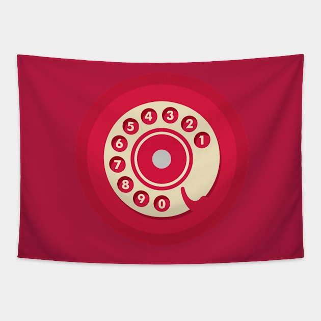 Vintage Red Telephone Tapestry by Dellan