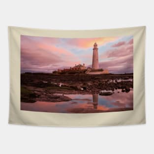 St Mary's Island in pink and blue Tapestry