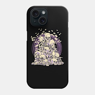 Heaping Pile of Bones with Butterflies design Phone Case