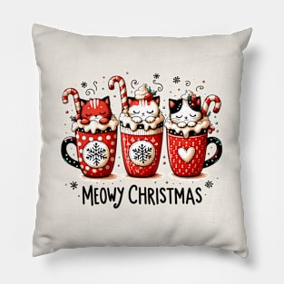 Meowy Christmas Pillow