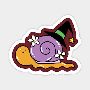 Cute Halloween Happy Witch Snail Magnet