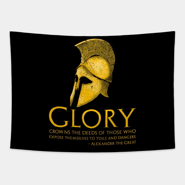 Alexander The Great Quote On Glory - Ancient Greek History Tapestry by Styr Designs