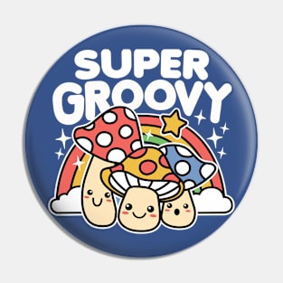 Vintage Super Groovy 80s Kawaii Mushrooms Pin