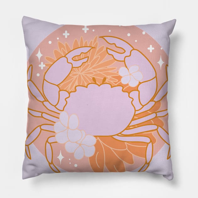 Cancer Crab (Pink) Pillow by VenusAndMoon