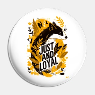 Just and Loyal - Badger - Black and Gold - Fantasy Pin