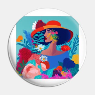 Lady in the flowers Pin