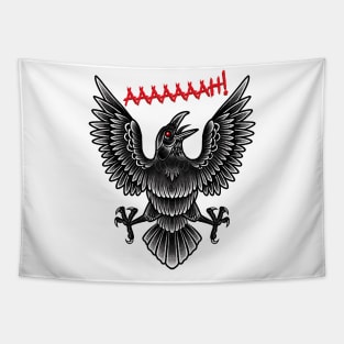 Black Raven Flying Tapestry